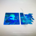 Silver color tamper evident hologram sticker with wash aluminum serial number